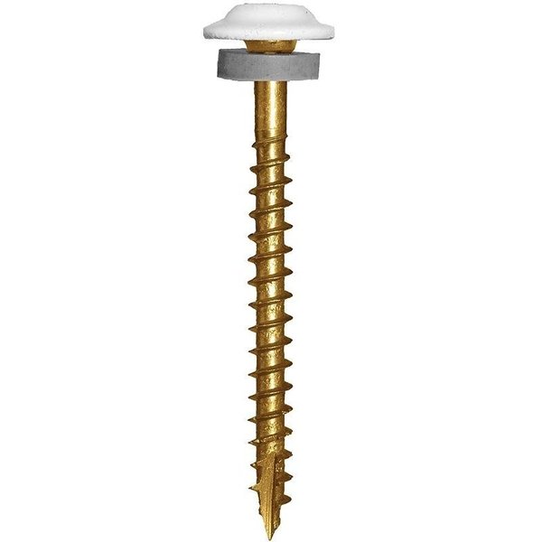 Ramset Wood Screw, #8, 1-1/2 in, Plain Steel 120670